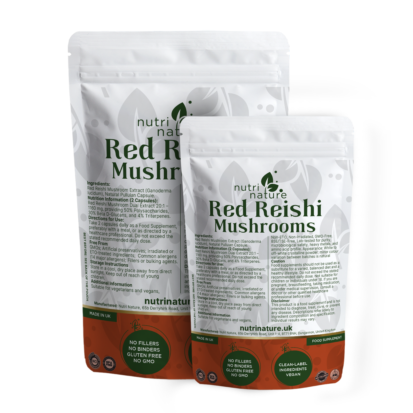 Red Reishi Mushrooms 580mg