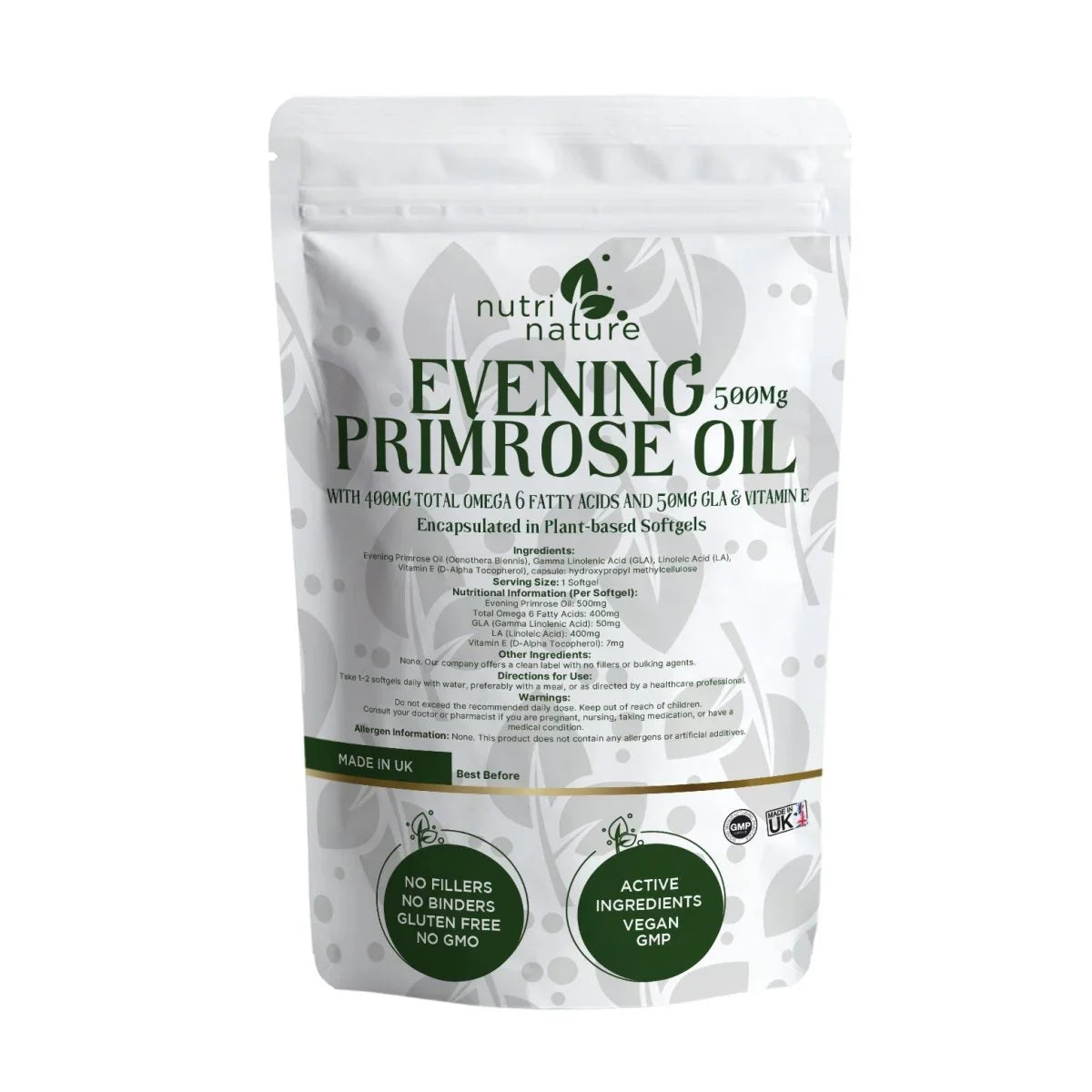 Evening Primrose Oil 500mg Sofgels - nutrinature