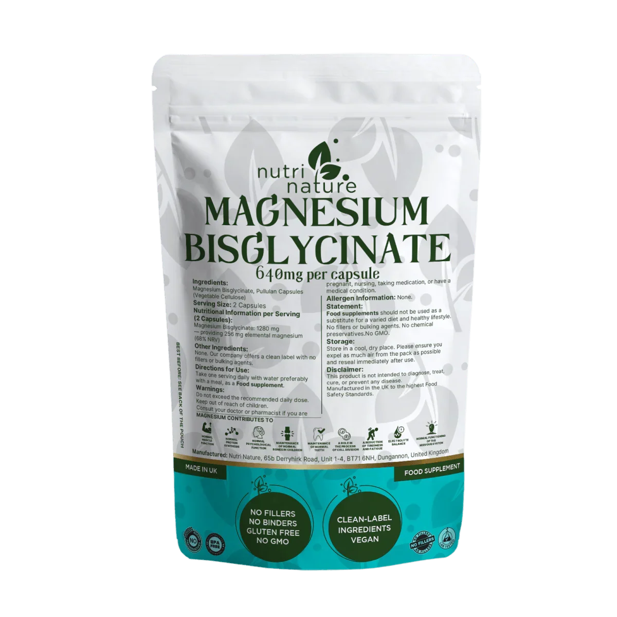Magnesium BisGlycinate 640mg - nutrinature