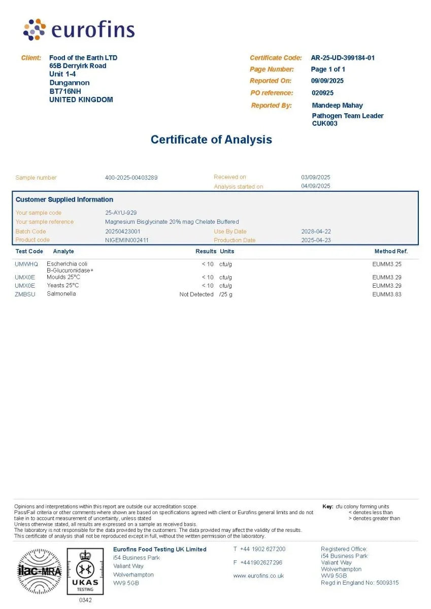 Magnesium BisGlycinate 640mg - nutrinature