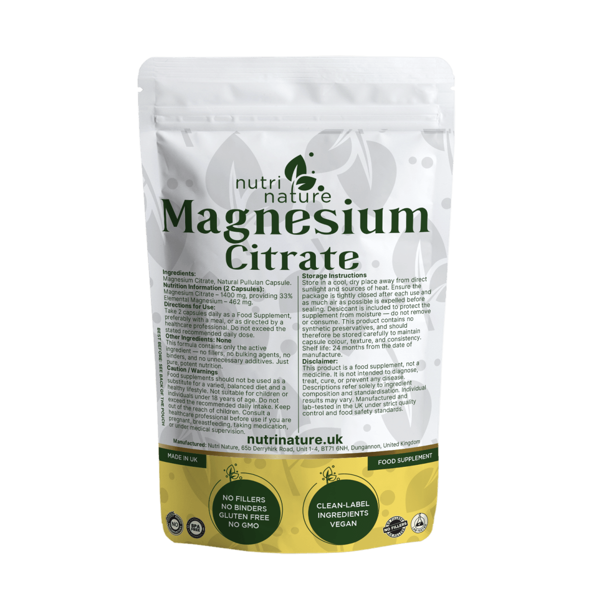 Magnesium Citrate 1400mg - nutrinature