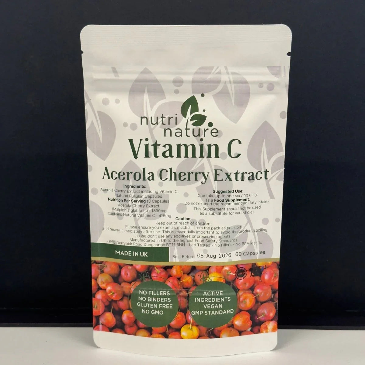 Natural Vitamin C from Acerola Cherry 561mg - nutrinature