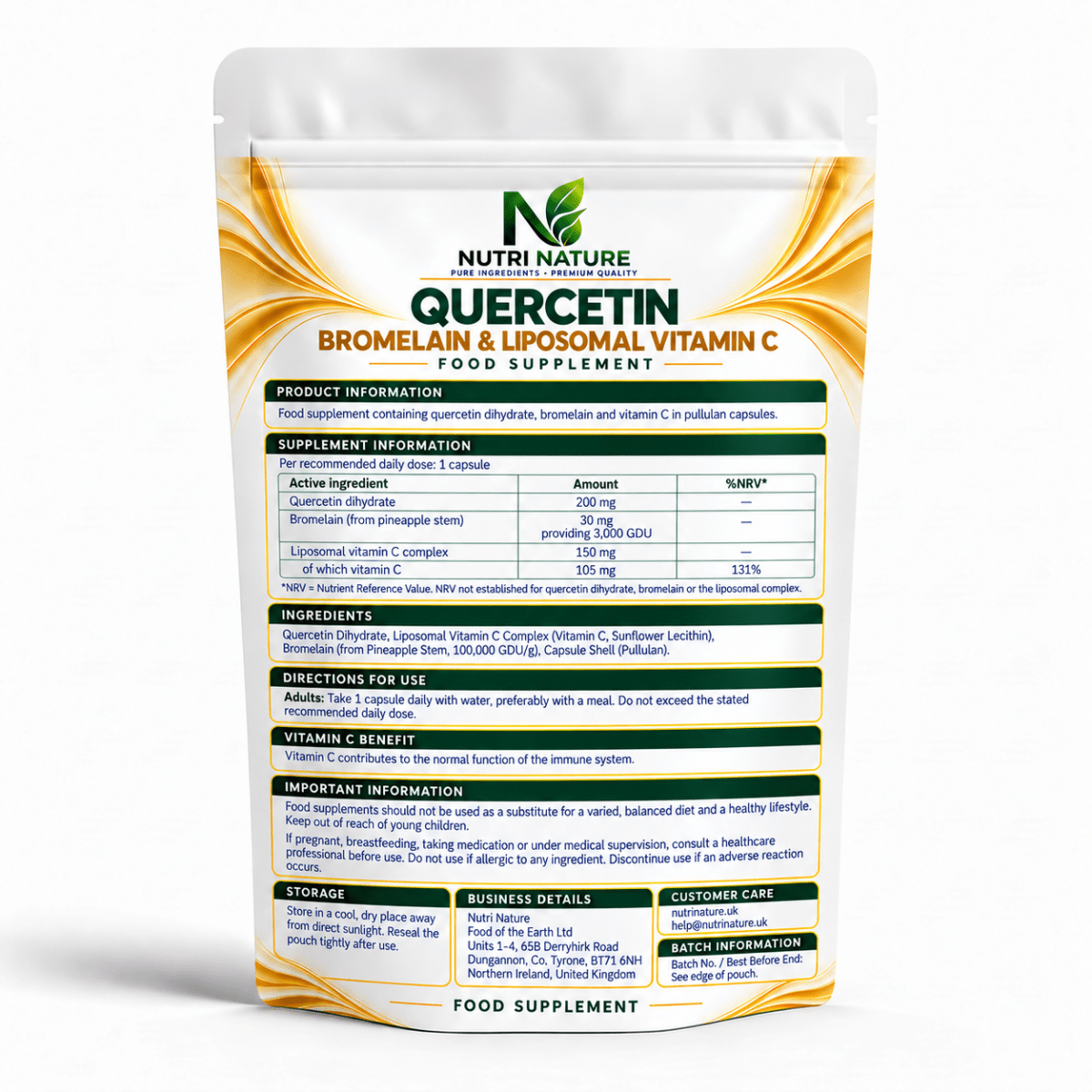 Quercetin + Bromelain + Liposomal Vitamin C - nutrinature