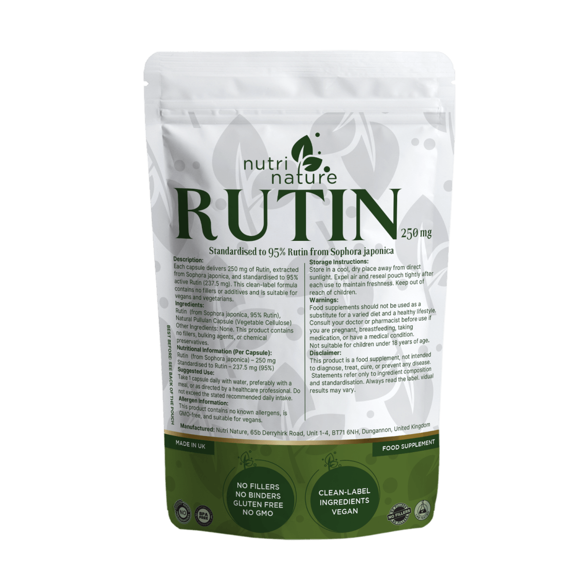 Rutin 250mg – from Sophora japonica - nutrinature
