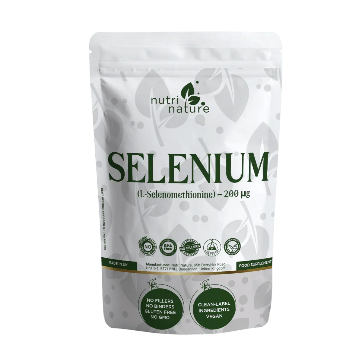Selenium 200 µg – L-Selenomethionine – Clean Label – Vegan Capsules - nutrinature