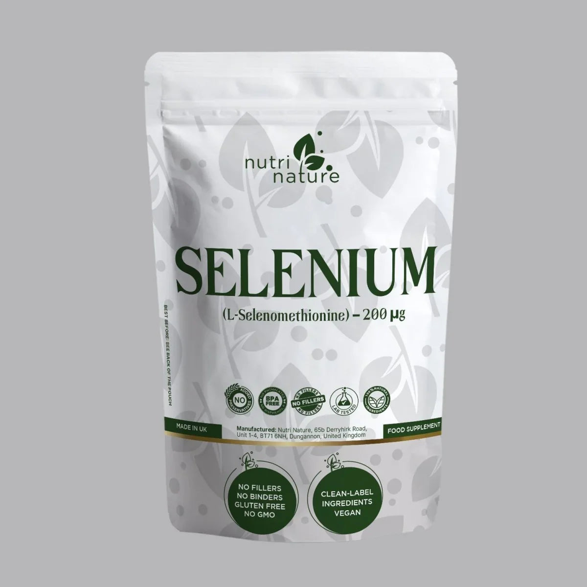 Selenium 200 µg – L-Selenomethionine – Clean Label – Vegan Capsules - nutrinature