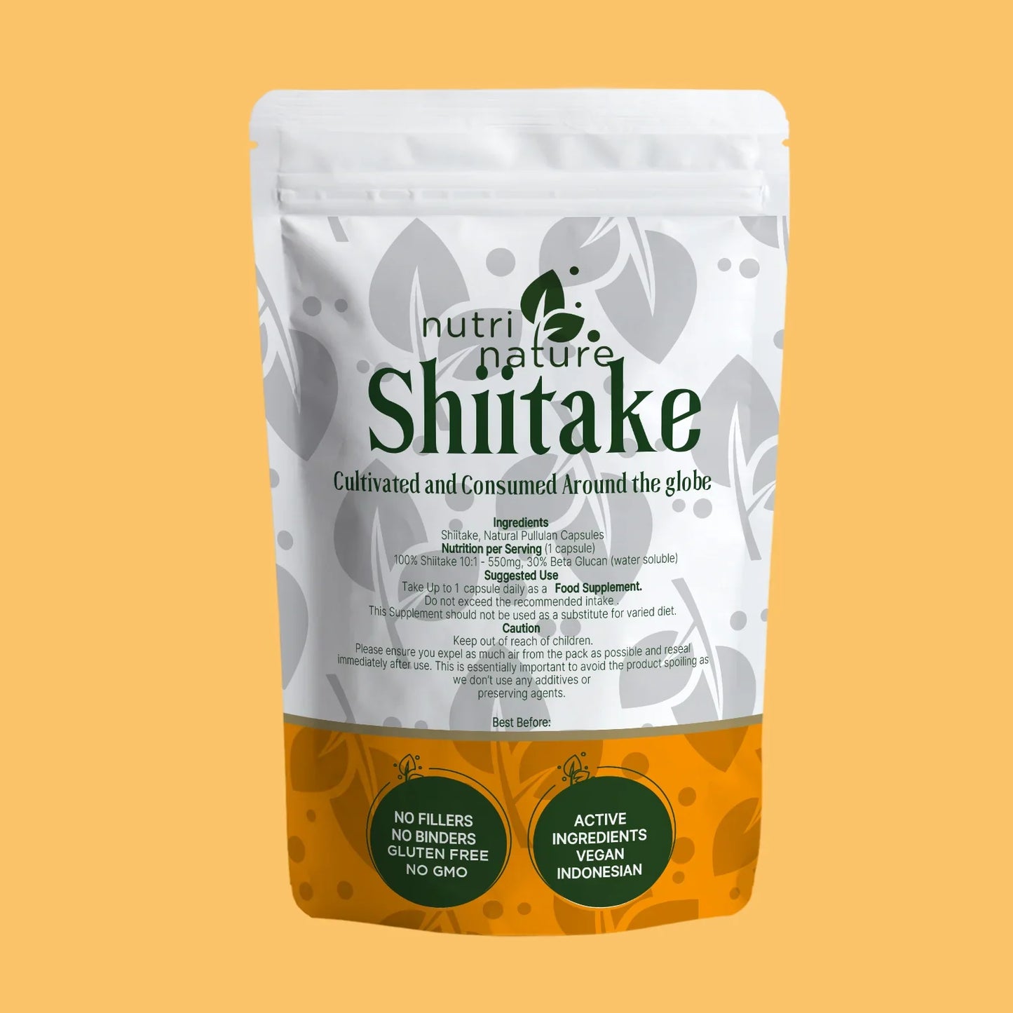 Shiitake 20:1 550mg 30% Beta D Glucan - nutrinature