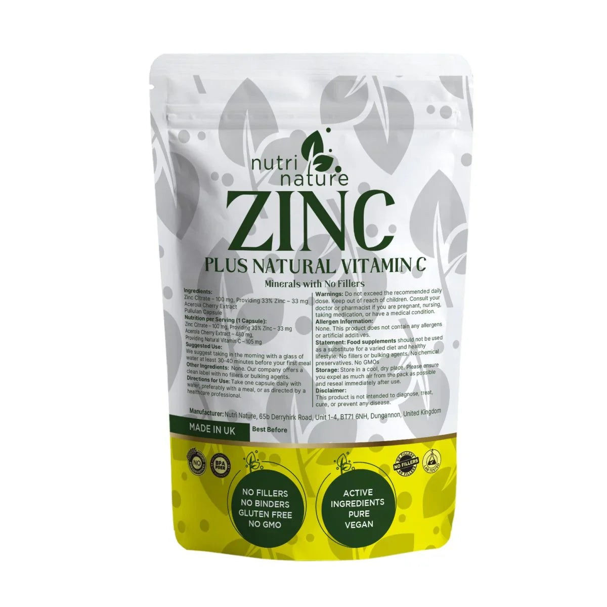 Zinc With Natural Vitamin C - nutrinature