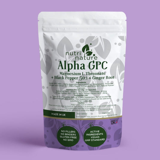 Alpha 650mg GPC Magnesium L Threonate Black Pepper Ginger Root - nutrinature