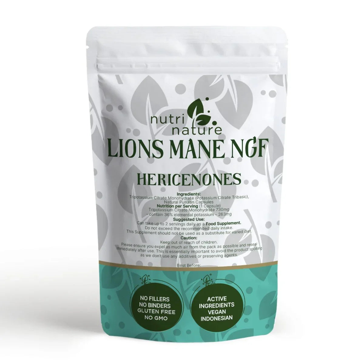 Lion’s Mane Mushroom Extract – 40% Beta Glucans, 50% Polysaccharides Triterpenes (naturally occurring)(Fruiting Body, Water-Extracted) - nutrinature