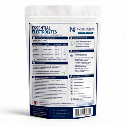 Essential Electrolytes 120 Capsules | Nutri Nature UK