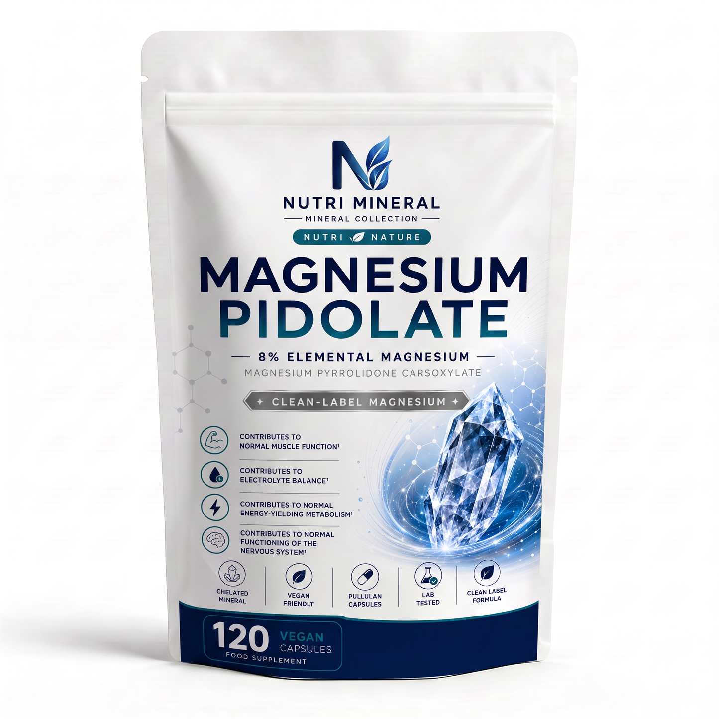 Magnesium Pidolate 1100mg per 2 Caps 120 Vegan Capsules