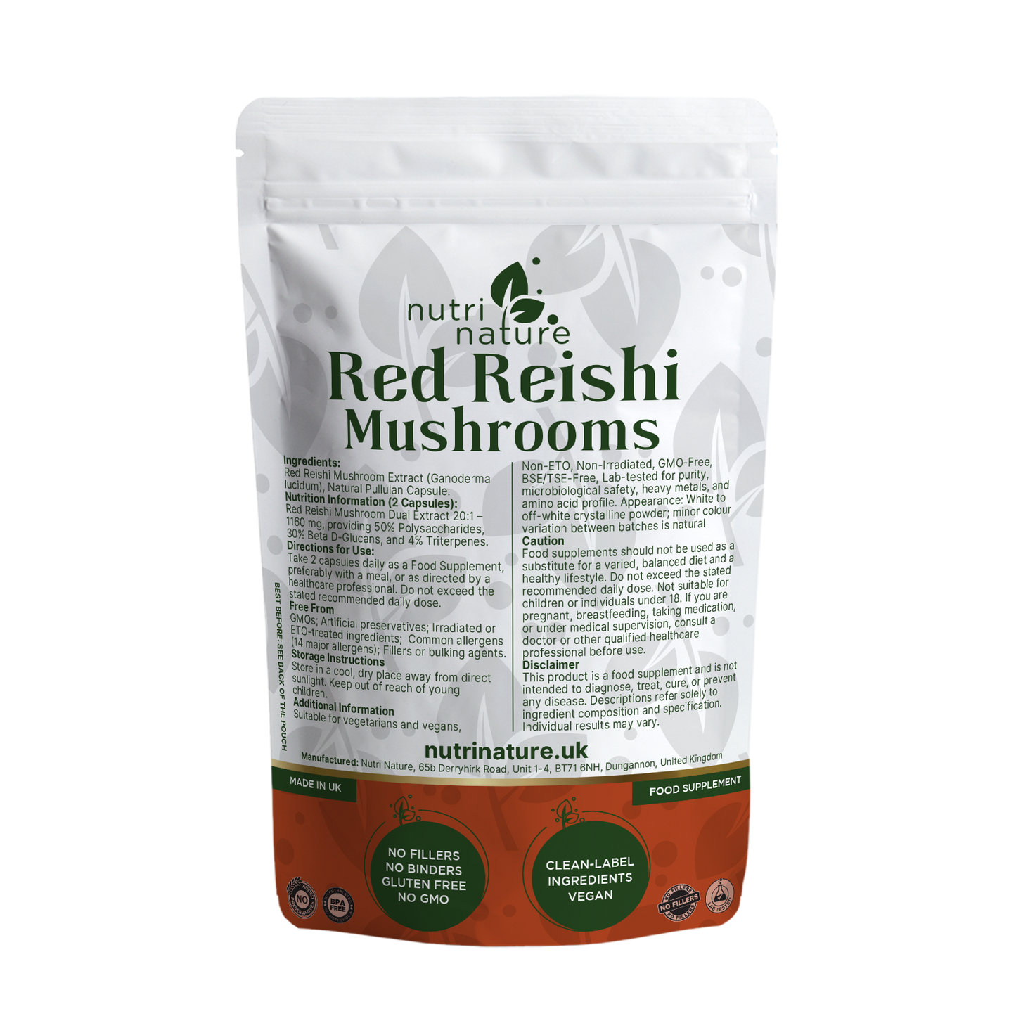 Röda Reishi-svampar 580mg