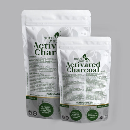 Activated Charcoal sources from natural coconut shells 760mg - nutrinature