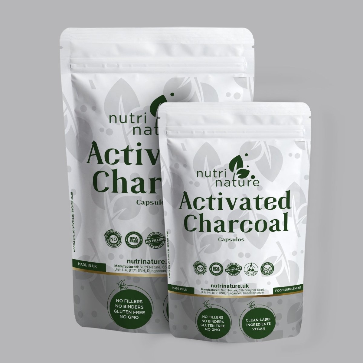 Activated Charcoal sources from natural coconut shells 760mg - nutrinature