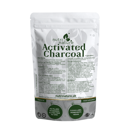 Activated Charcoal sources from natural coconut shells 760mg - nutrinature