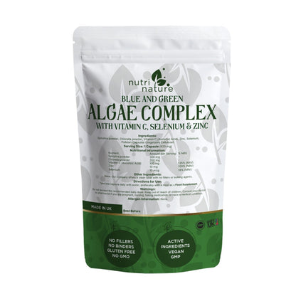 Blue and Green Algae Complex Vitamin C Zinc Selenium - nutrinature