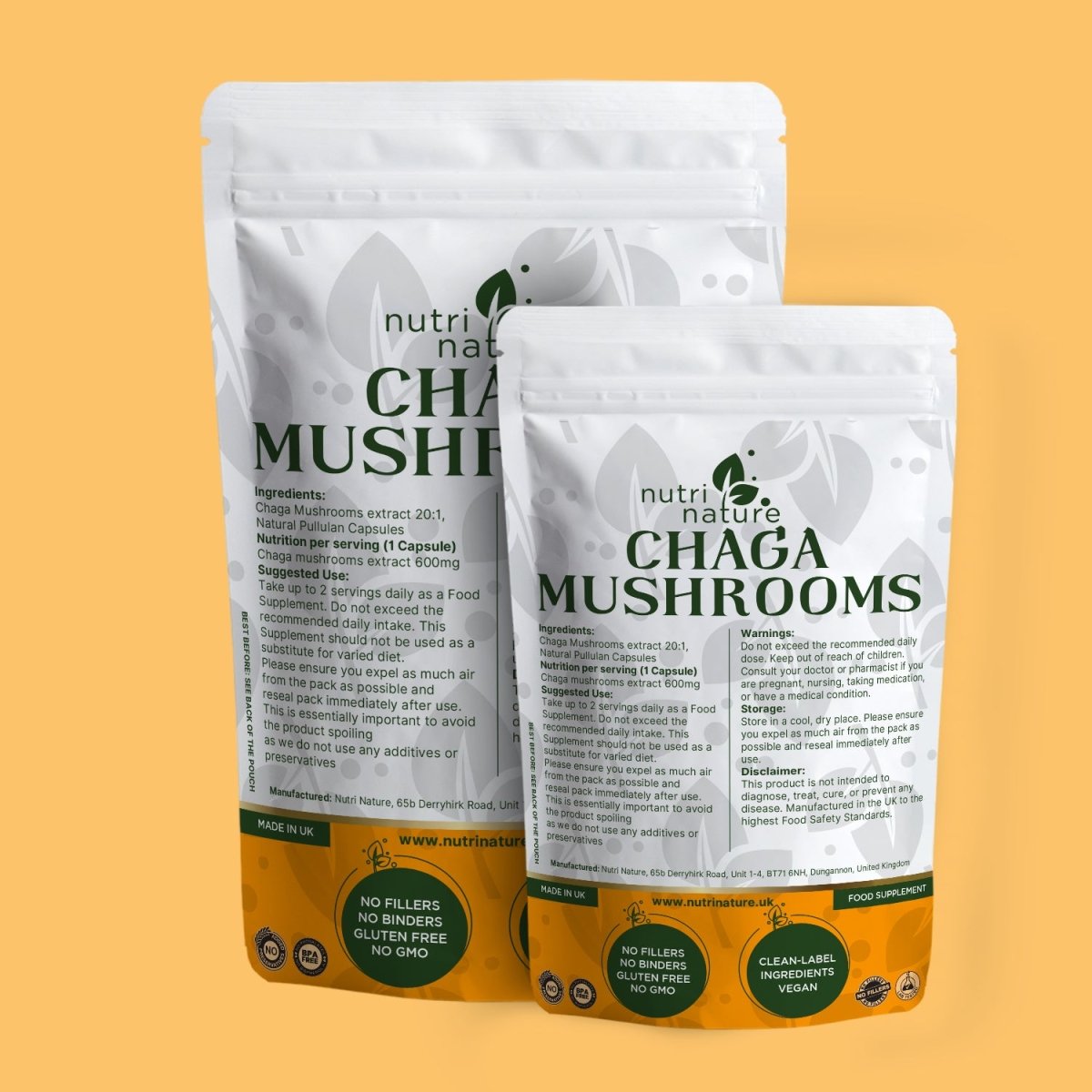 Chaga Mushroom 600mg - nutrinature