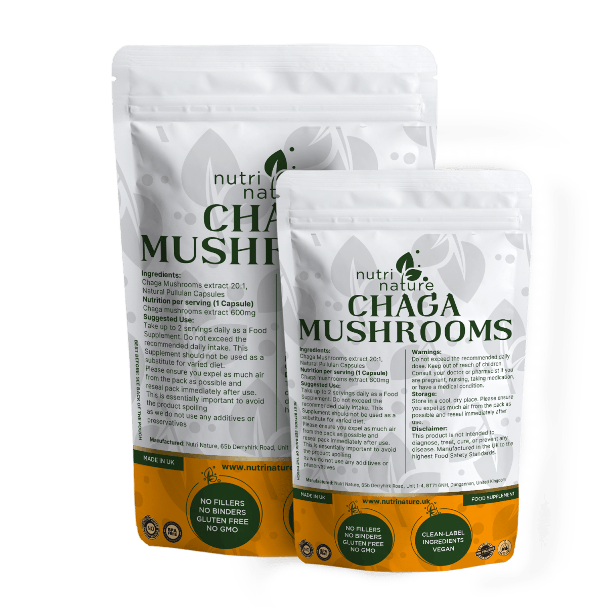 Chaga Mushroom 600mg - nutrinature