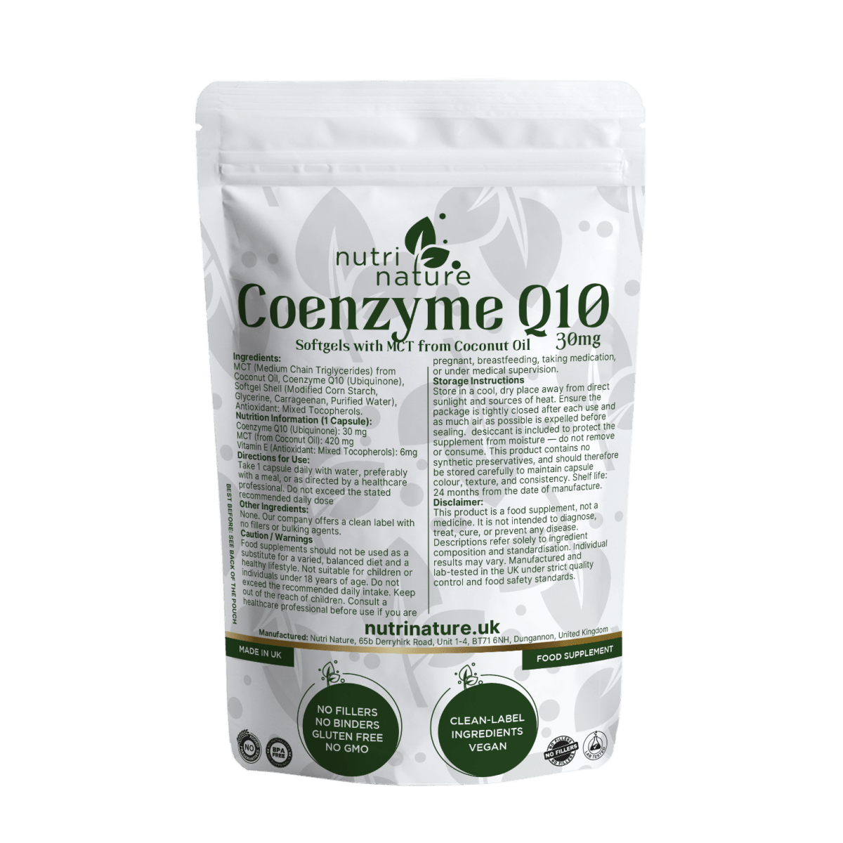 Coenzyme Q10 Ubiquinone Softgels - nutrinature