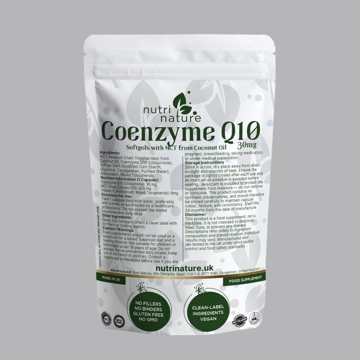 Coenzyme Q10 Ubiquinone Softgels - nutrinature
