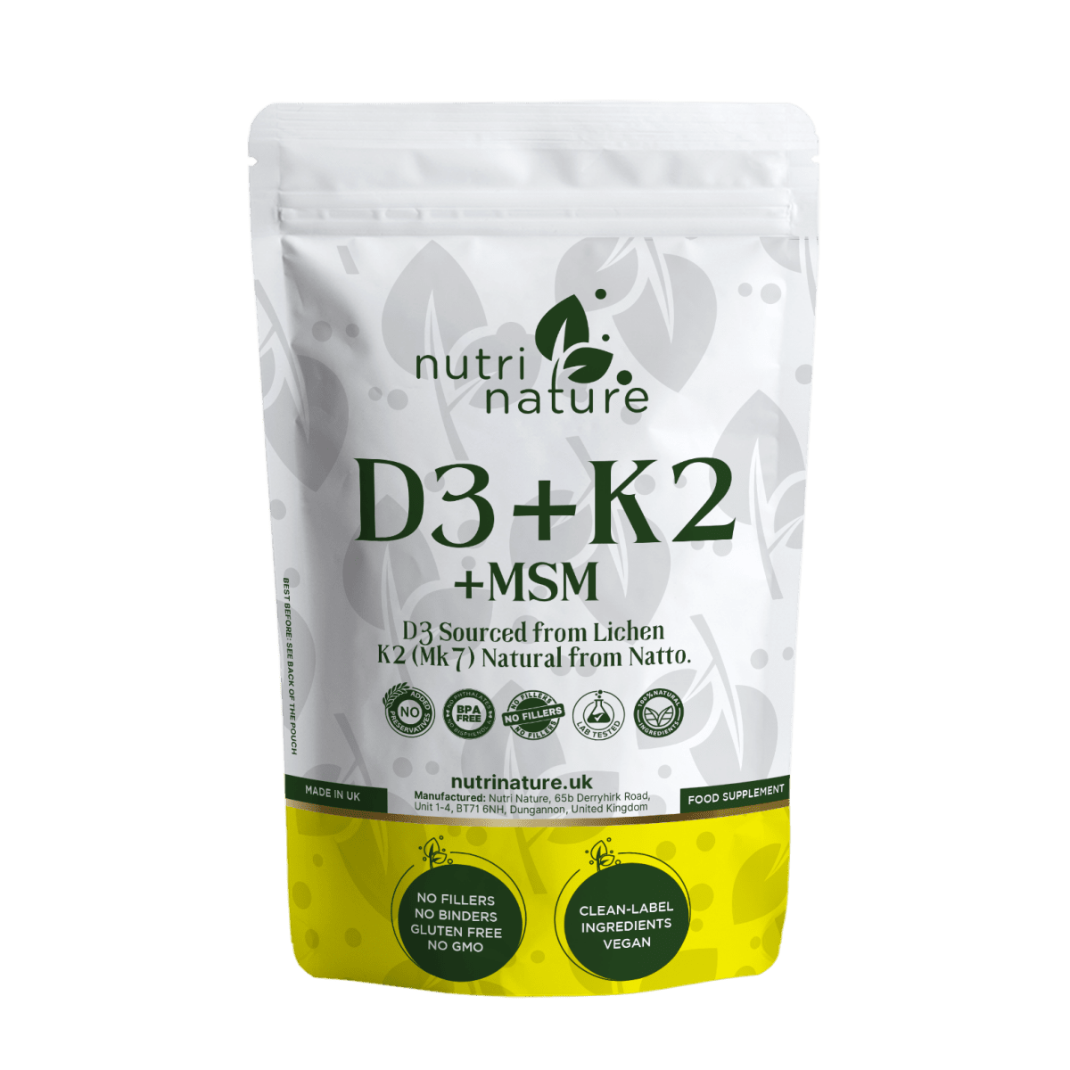 D3 K2 MK - 7 + MSM 10 000IU - nutrinature