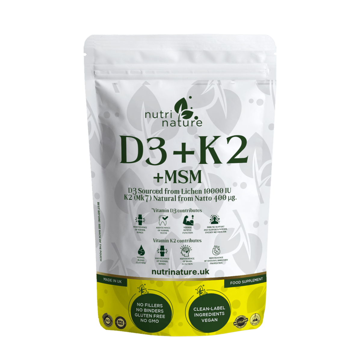 D3 K2 MK - 7 + MSM 10 000IU - nutrinature