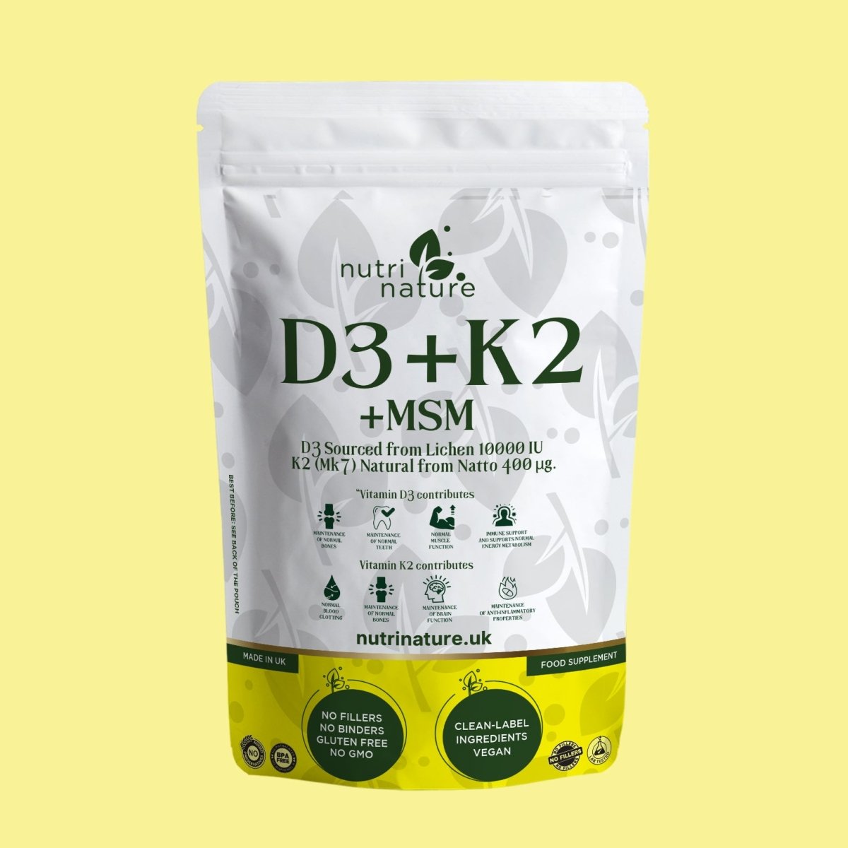 D3 K2 MK - 7 + MSM 10 000IU - nutrinature