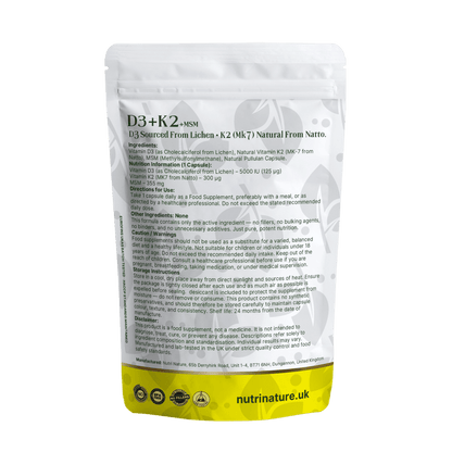 D3 + K2 MK - 7 + MSM 5000IU 655mg - nutrinature
