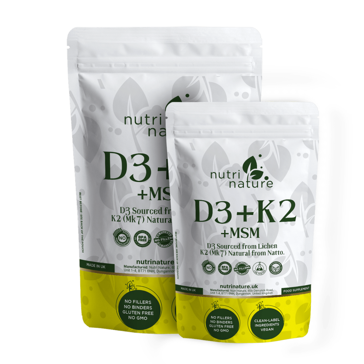 D3 + K2 MK - 7 + MSM 5000IU 655mg - nutrinature