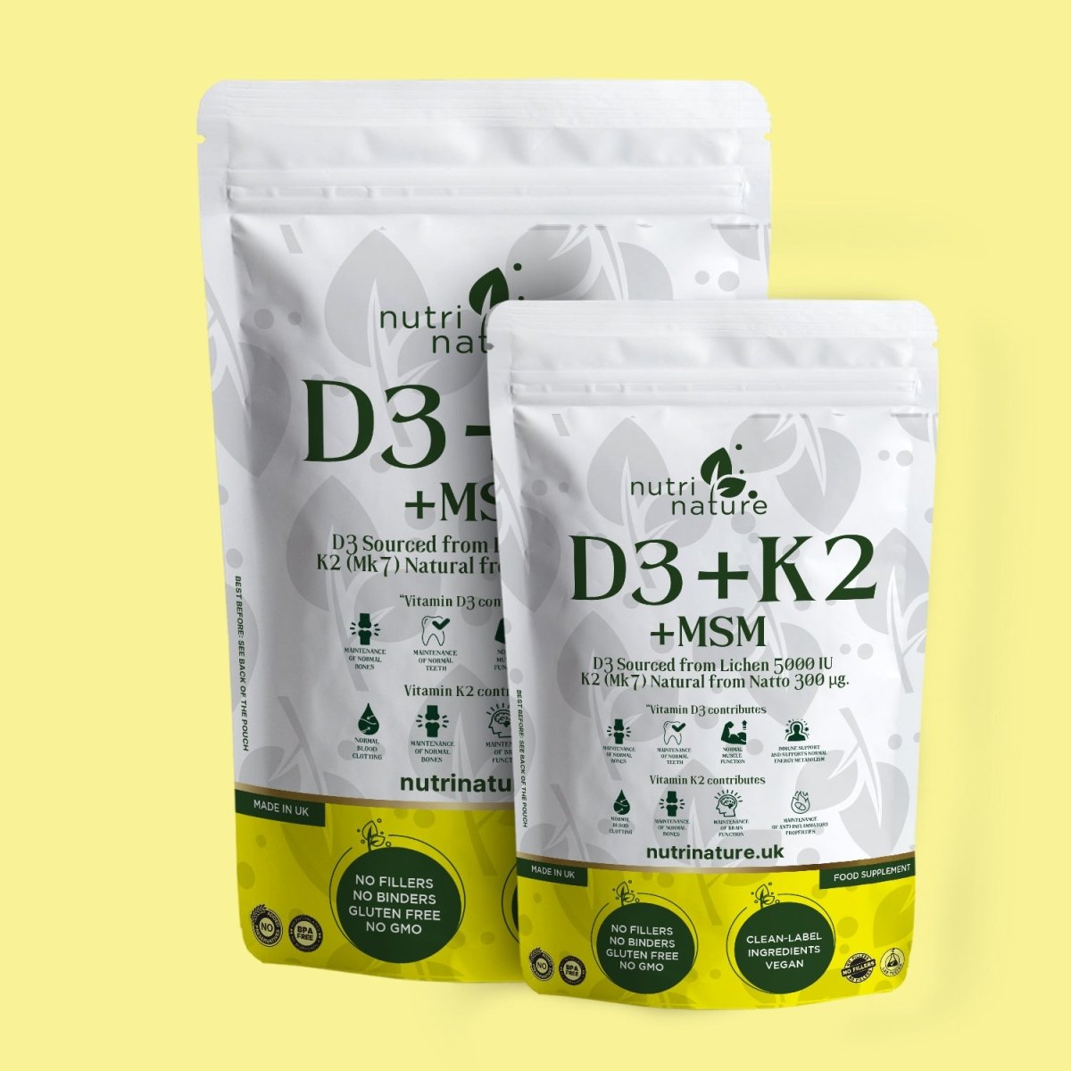 D3 + K2 MK - 7 + MSM 5000IU 655mg - nutrinature