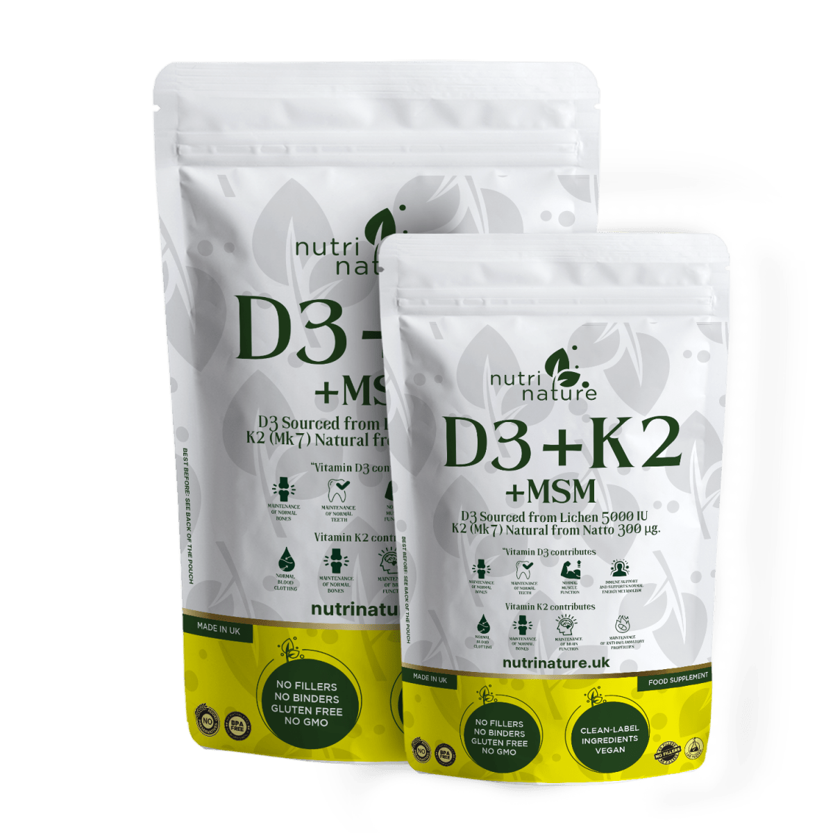 D3 + K2 MK - 7 + MSM 5000IU 655mg - nutrinature