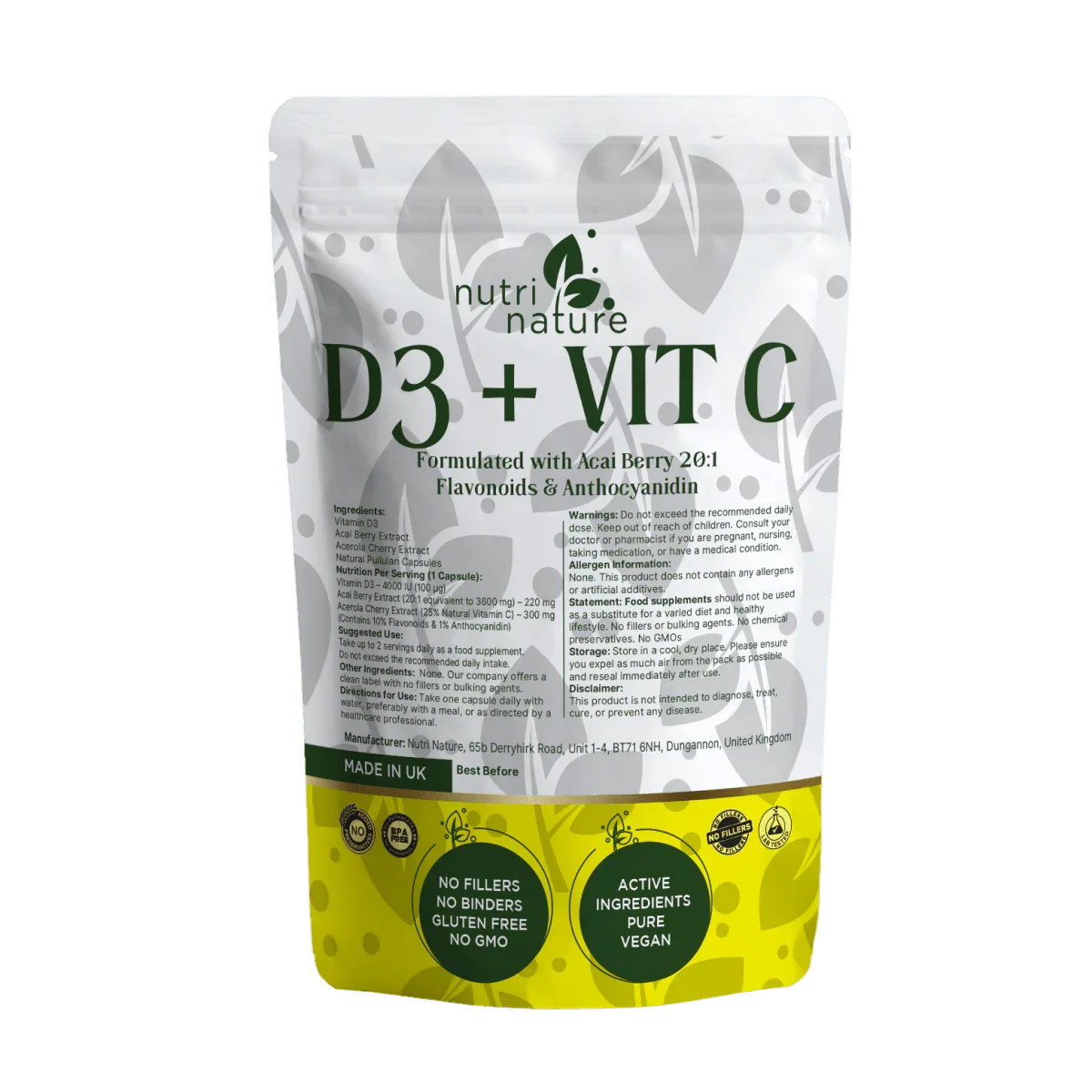 D3 + VIT C With Acai Berry Extract - nutrinature