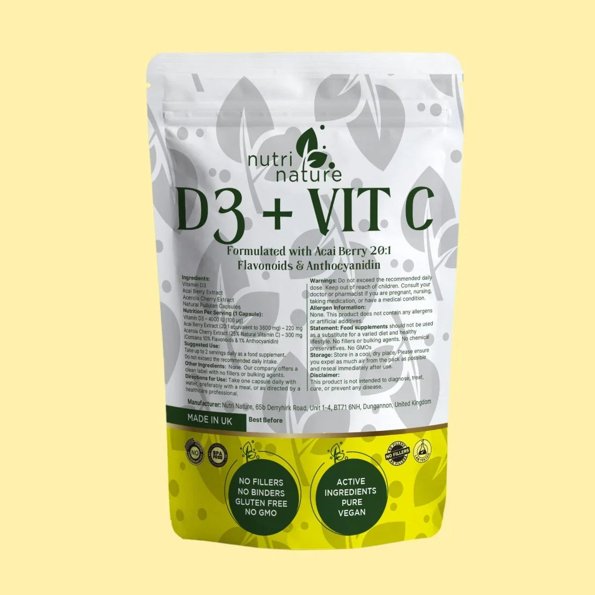D3 + VIT C With Acai Berry Extract - nutrinature
