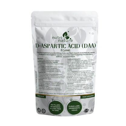 DAA D Aspartic Acid 850mg - nutrinature
