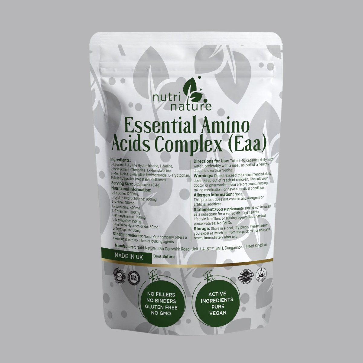 Essential Amino Acids (EAA) in Capsules - nutrinature