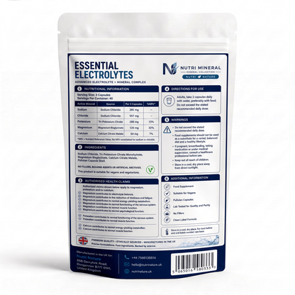 Essential Electrolytes 120 Capsules | Nutri Nature UK - nutrinature