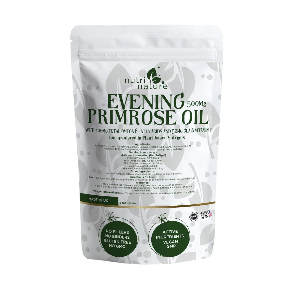 Evening Primrose Oil 500mg Sofgels - nutrinature