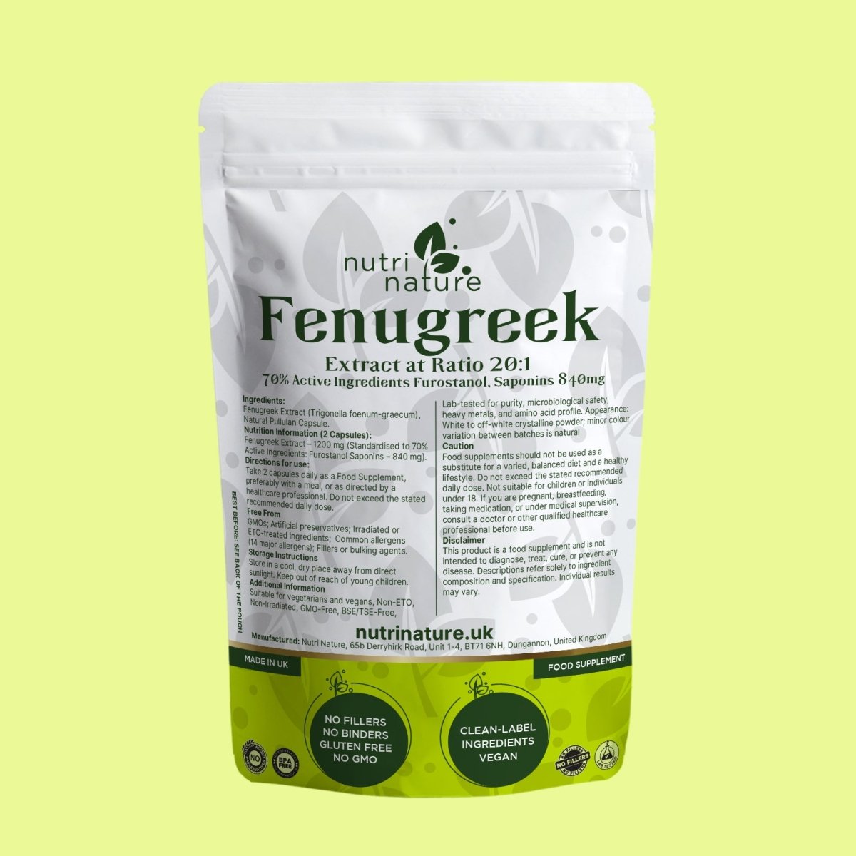 Fenugreek 1200mg - nutrinature