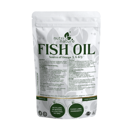 Fish Oil Softgels Omega 3, 6 & 9 Vitamin E .EPA, ALA, DHA, LA, OA, GLA - nutrinature