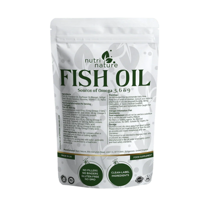 Fish Oil Softgels Omega 3, 6 & 9 Vitamin E .EPA, ALA, DHA, LA, OA, GLA - nutrinature