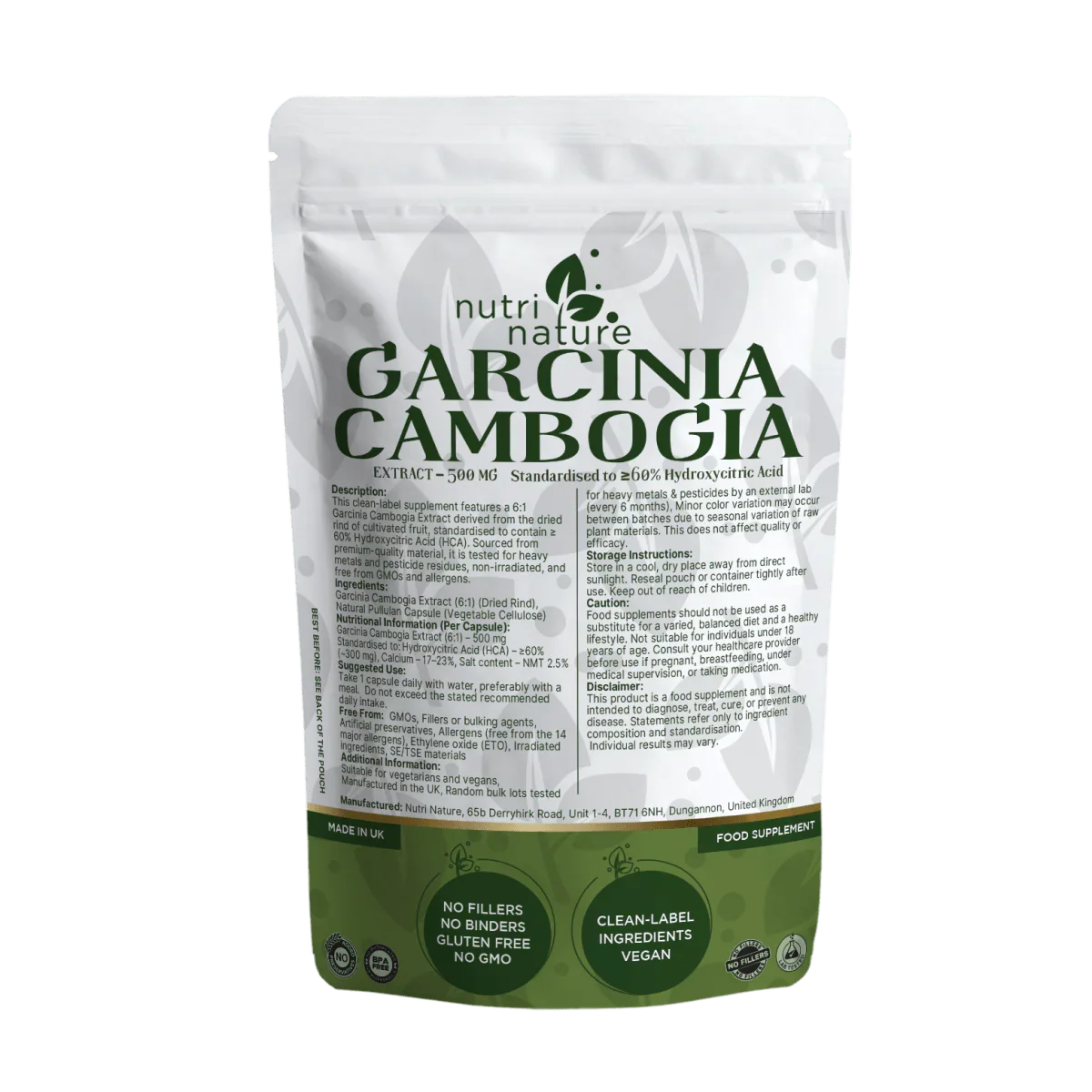 Garcinia Cambogia Extract Capsules – 500 mg - nutrinature