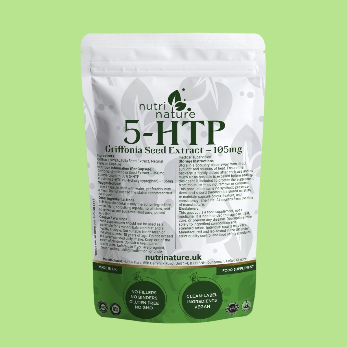 Griffonia Seed Extract – 105mg (Standardised to 30% 5HTP) - nutrinature