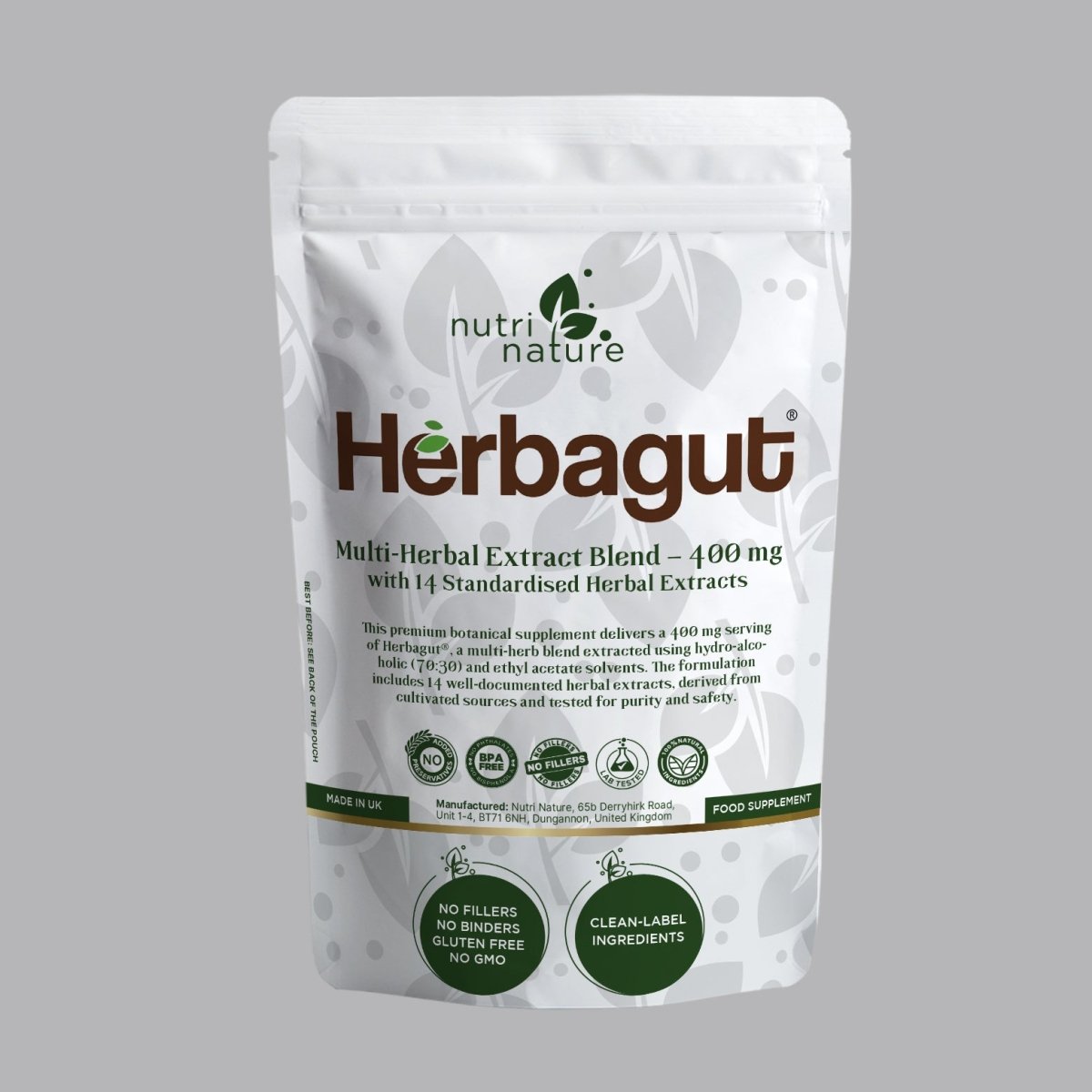 Herbagut® – Multi - Herbal Extract Blend – 400 mg - nutrinature