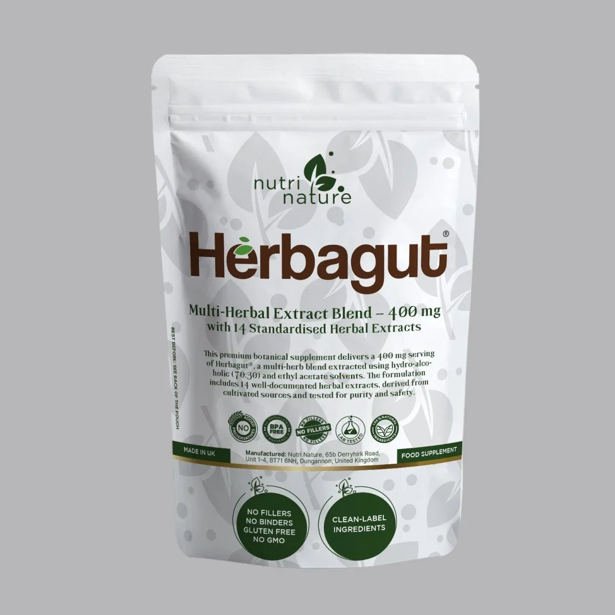 Herbagut® – Multi-Herbal Extract Blend – 400 mg - nutrinature