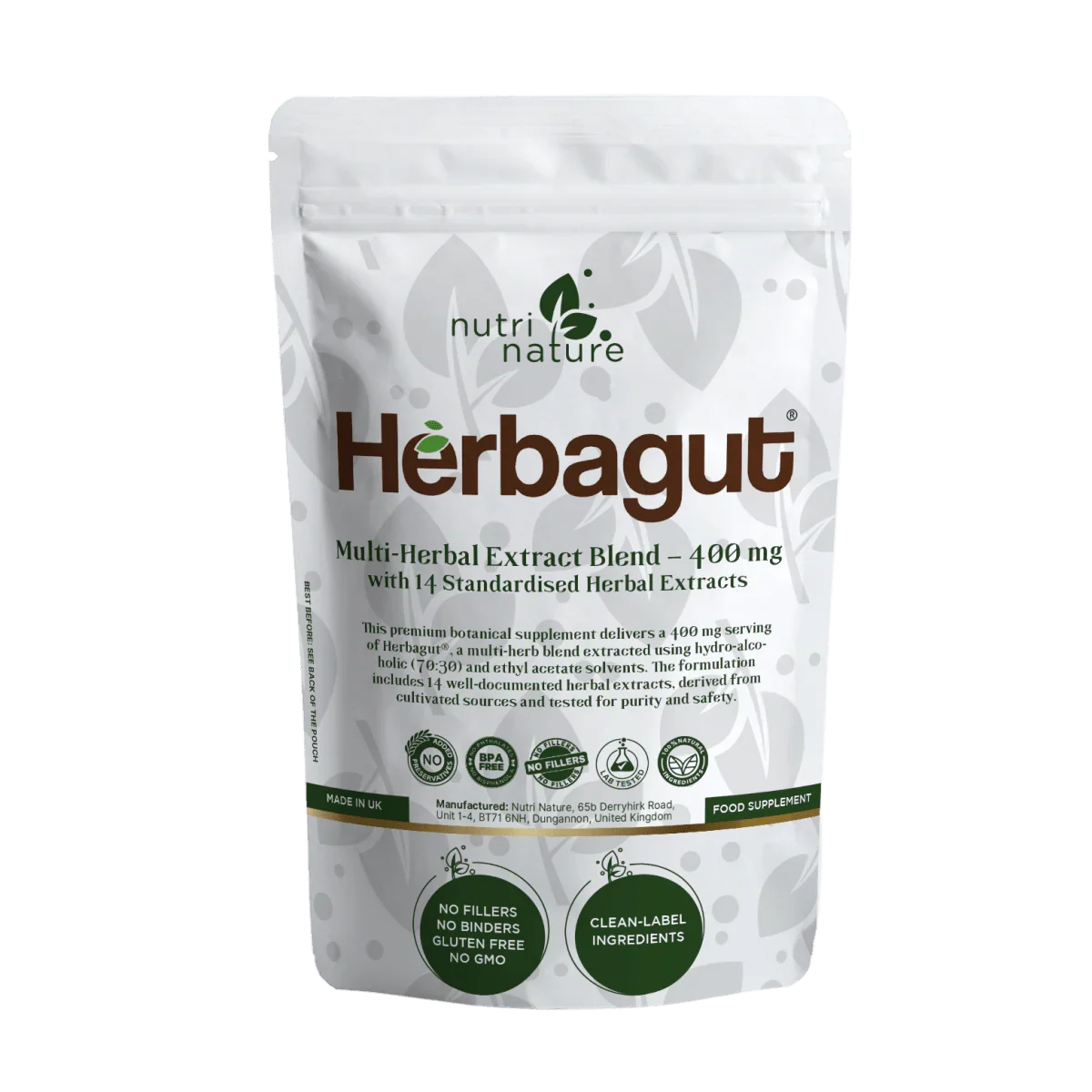 Herbagut® – Multi-Herbal Extract Blend – 400 mg - nutrinature