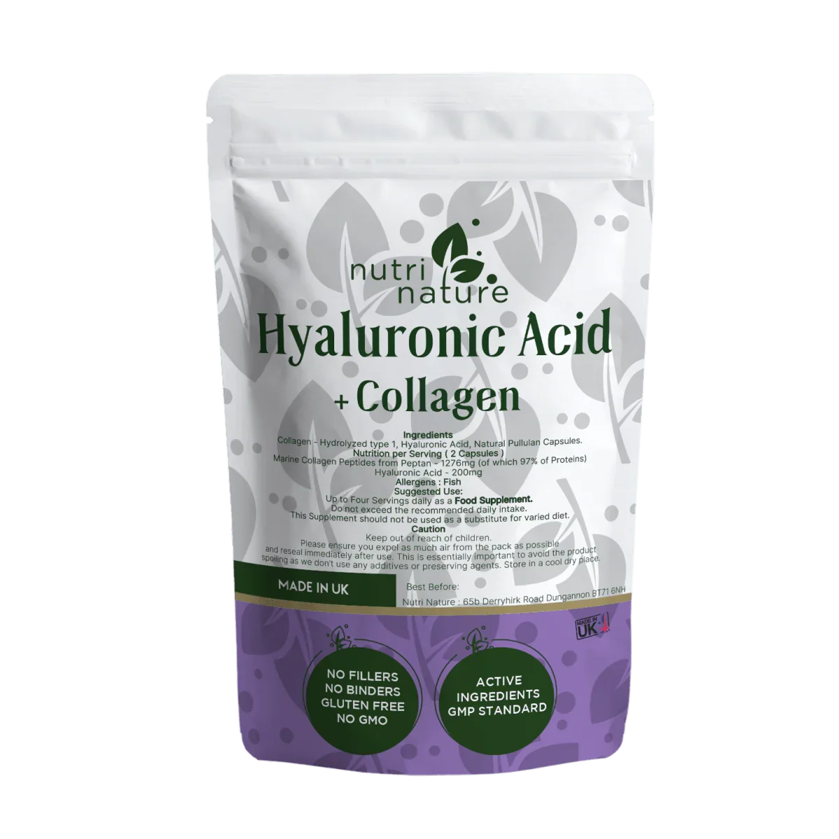 Hyaluronic acid + Type 1 Marine Collagen 1476mg - nutrinature