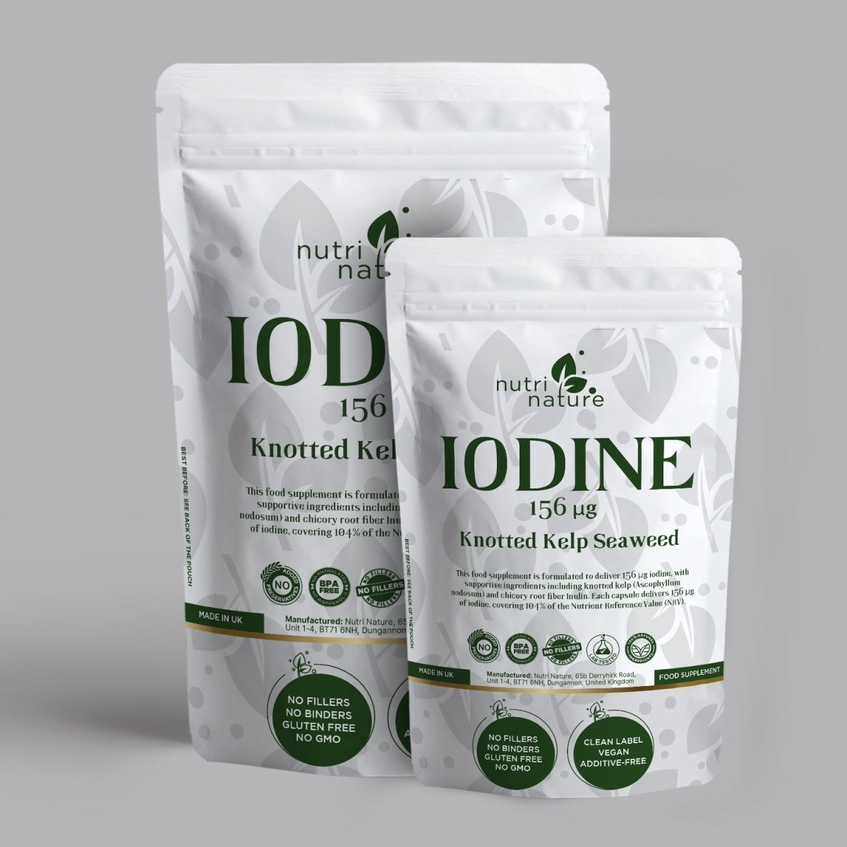 Iodine 156 µg (Knotted Kelp Seaweed) – Natural Vegan Food Supplement - nutrinature