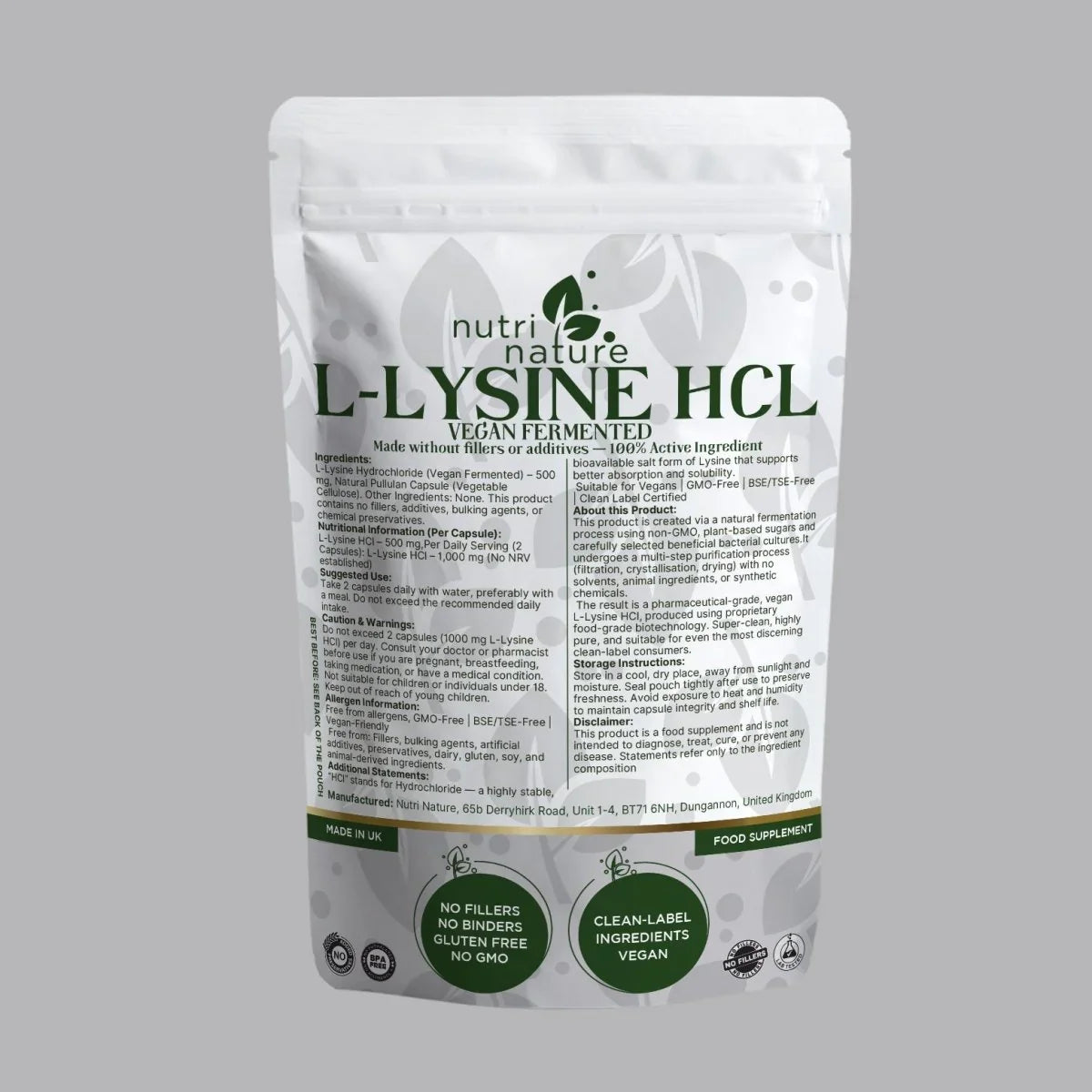 L-Lysine HCl – 500 mg - nutrinature