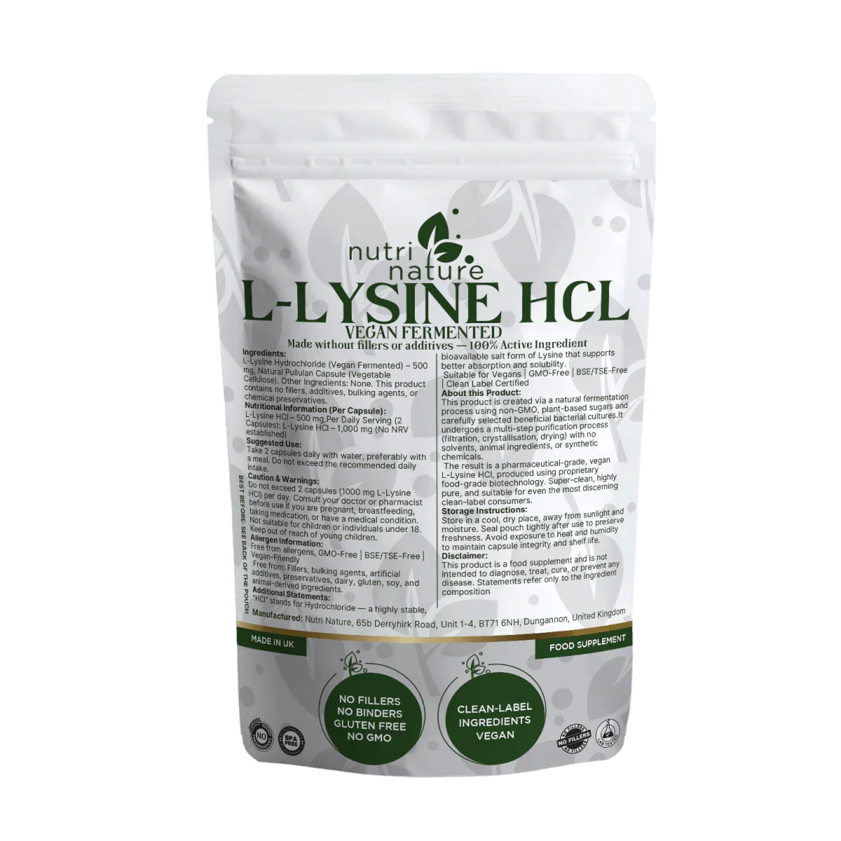 L-Lysine HCl – 500 mg - nutrinature